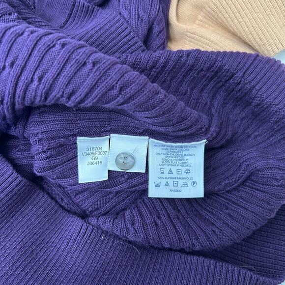 Land's End Cable Knit Sweater Women's Size Small Purple - Picture 10 of 10